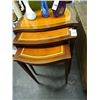 Image 1 : Leather Inset Nesting Table Set