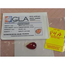 20.40 ct.Pear  op  Loose Ruby - w/GLA Certificate