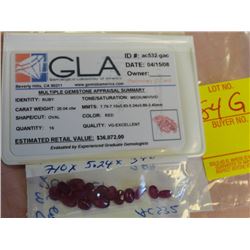 (16) 20.04 ct. Oval Loose Ruby