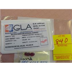 (2) 7.92 ct. Oval Loose Ruby