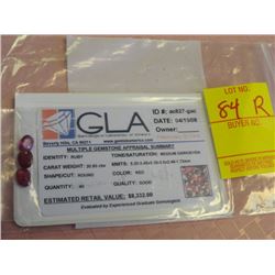 (3) 20.83 ct. Round Loose Ruby