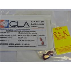 (2) 10.23 ct. Pear Loose Ruby