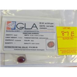 7.19 ct Cushion Loose Ruby