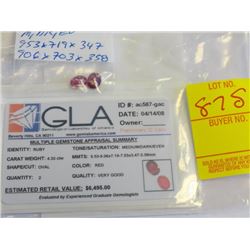 (2) 4.33 ct. Oval Loose Ruby