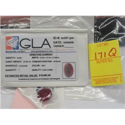 20.98 ct. Cushion "op" Loose Ruby