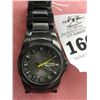 Image 1 : Man's Blackened Stainless Steel Watch by Nixon
