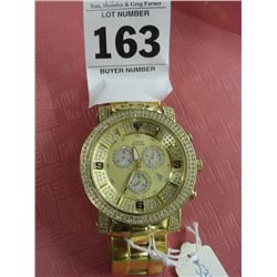 Man's Stainless Steel Gold Plated & Diamond Aqua Master Watch (MCV $300)