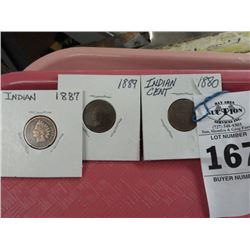 1880's 3 Pack Indian Cents