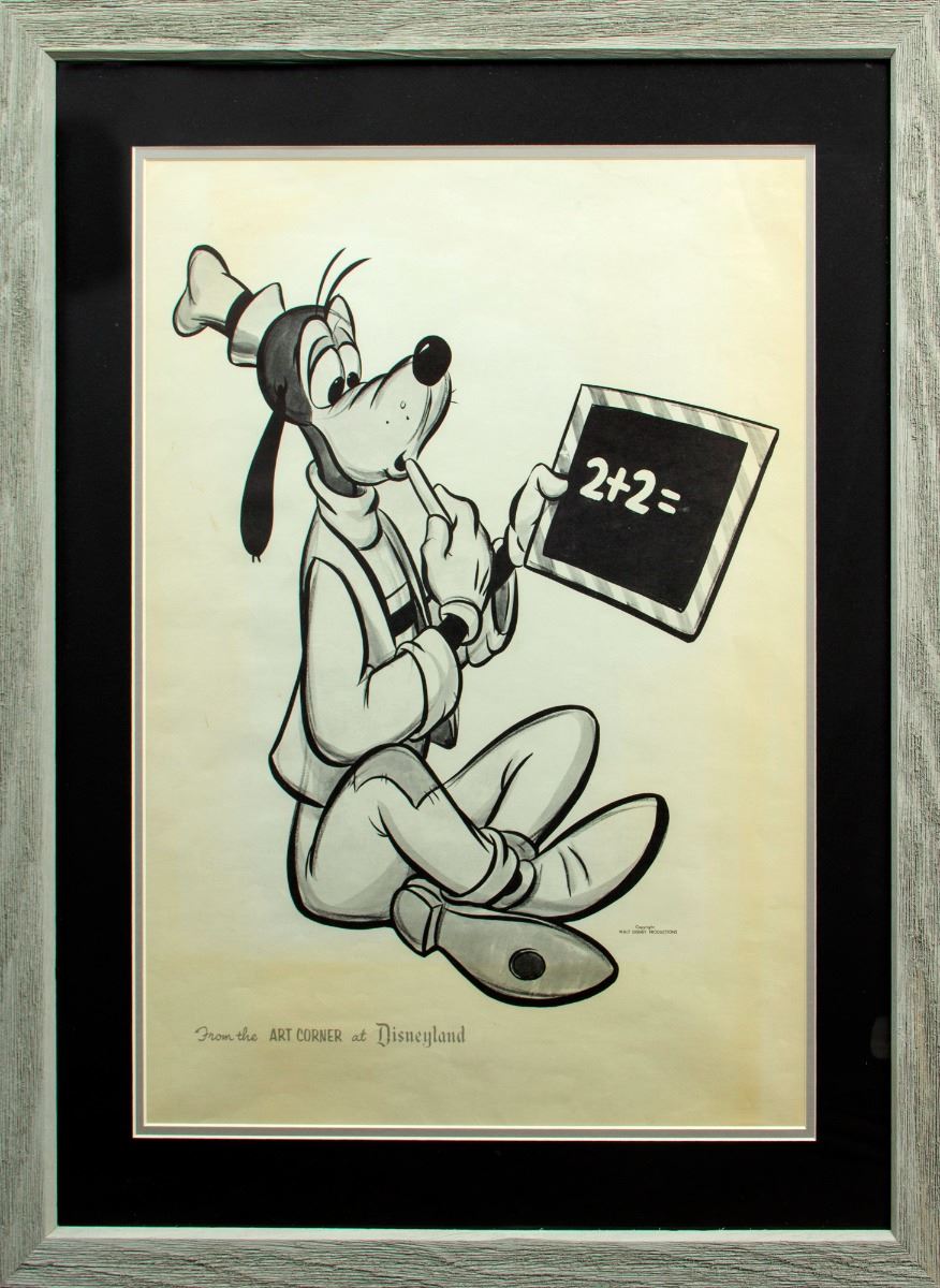 Goofy Math Rare Goofy Does Math Lithograph from the Art Corner at Disneyland