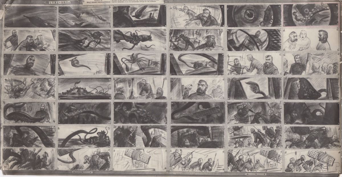 Storyboard Models Pair of Vintage Animation Storyboard Model Sheets from 20,000 Leagues ...