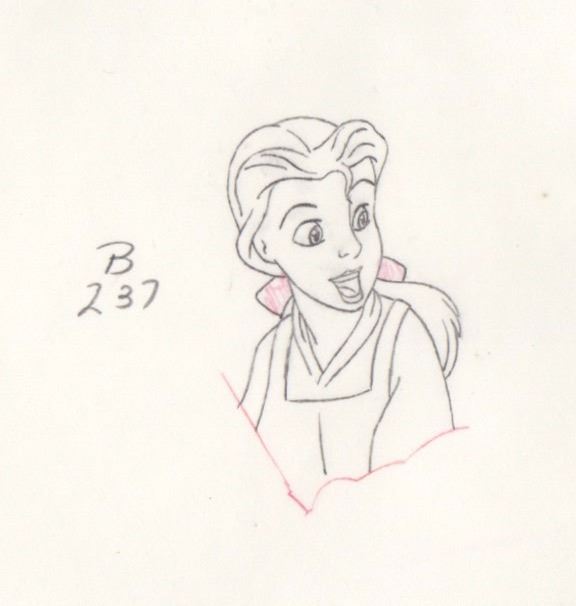 Original Production Drawing Of Belle From Beauty And The Beast Disney 1991 Original Production Drawing Of Belle From Beauty And The Beast Disney 1991