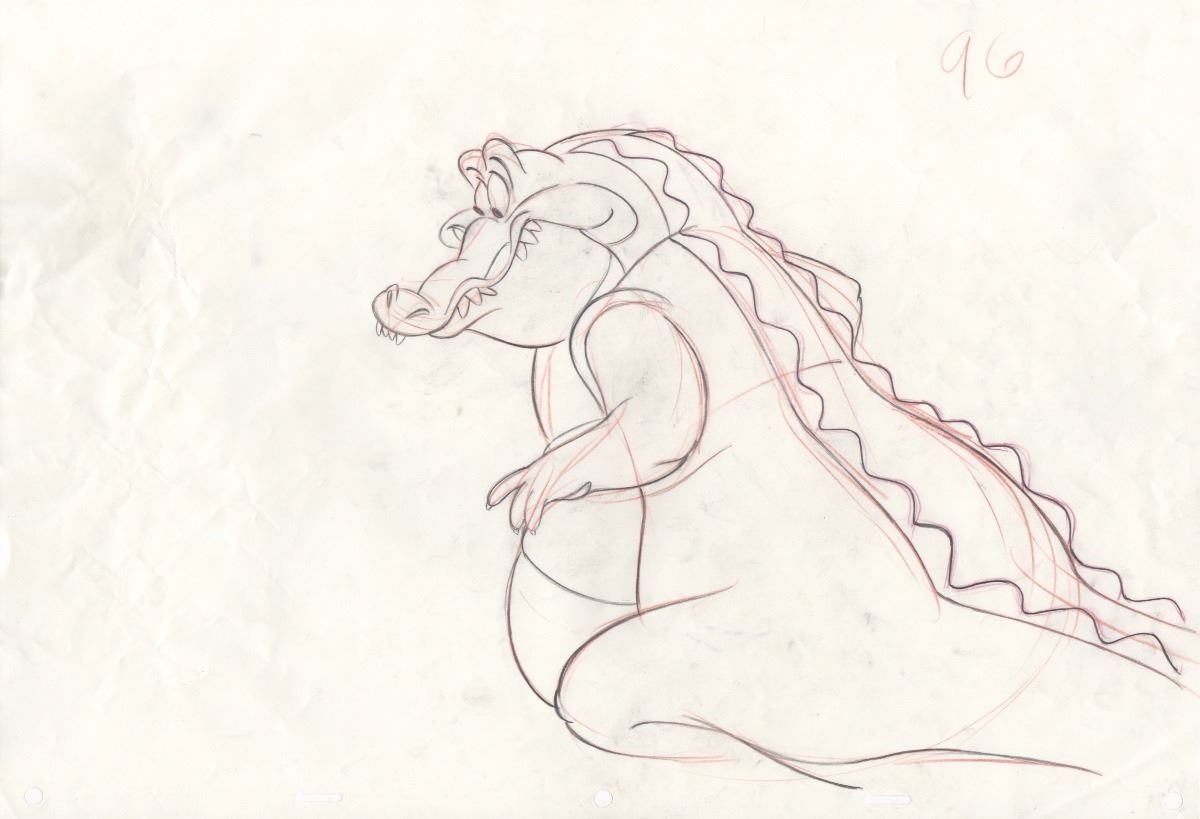 Rare Production Drawing Of Louis The Alligator From The Princess