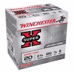 4 BOXES WINCHESTER SUPER-X 20GA 2.75" #8 LEAD (100 ROUNDS) 020892013438