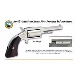 *NEW* NORTH AMERICAN ARMS SHERIFF 22 MAGNUM 2.5  5RD WOOD GRIP STAINLESS FINISH 744253002380