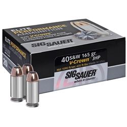 *AMMO* Sig Sauer E40SW2-20 V-Crown 40 S&W 165 GR JHP (200 ROUNDS) 798681501700