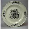 Image 1 : A late 18th century creamware plate printed in black with a stylised armorial of St George lancing..