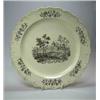 Image 1 : An 18th century Wedgwood creamware plate printed by Sadler and Green in black with central herdsman.