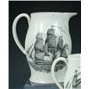 Image 1 : An early 19th century Liverpool creamware jug printed in black on one bellied side with an oval sce.