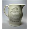 Image 1 : An early 19th century creamware jug printed in black with a verse headed 'The Batchelor's Wish' on..