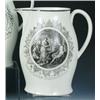 Image 1 : A late 18th century creamware jug printed in black on one bellied side with a classical lady and pu.