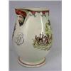 Image 1 : A Leeds Pottery creamware mask jug printed and overpainted with Masonic arms on one side and a hunt.