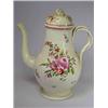 Image 1 : A late 18th century creamware coffee pot and cover, attributed to Leeds, the baluster shape painted.