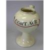 Image 1 : An early 19th century creamware wet drug jar, the spherical shape supported on socle foot and inscr.