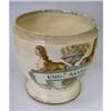 Image 1 : An early 19th century creamware drug jar, the rounded shape painted on one side below the flange fo.