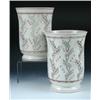 Image 1 : A pair of mid 20th century Poole vases, the waisted cylindrical shapes painted in smokey grey and p.
