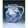 Image 1 : Attributed to Dillwyn, Swansea, a blue and white frog puzzle jug printed with a view of the Pultene.