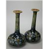 Image 1 : A pair of early 20th century Doulton vases, the bottle shapes with flared rims, the globular bodies.