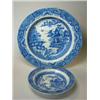 Image 1 : Two pairs of early 19th century blue and white soup plates, possibly Mason's, the butterfly and broc
