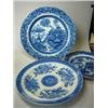 Image 1 : Three early 19th century blue and white plates, two attributed to Job Ridgway and printed with palm.
