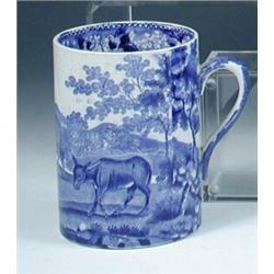 An 19th century Adams blue and white mug printed with 'Cattle Scenery', 12.5cm and another blue and.