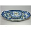Image 1 : An early 19th century Swansea blue and white sauce tureen and cover, the oval vessel fixed to navet.