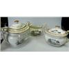 Image 1 : An early 19th century teapot, cover, covered sugar and milk jug, possibly Spode, printed in black wi