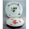Image 1 : A 19th century Meissen plate painted with flowers inside basket moulded rim, crossed swords mark, 24