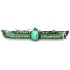 Image 1 : A 1920's style silver plique a jour brooch in the Egyptian taste, formed from two enamelled and mar.