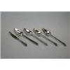 Image 1 : A set of four Pyramid pattern silver grapefruit spoons by Georg Jensen, import marked for London 19.