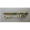 Image 1 : A 19th century Russian silver gilt christening pair of scroll patterned knife and fork, marked for..