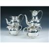 Image 1 : An Edwardian silver four piece tea and coffee set by Charles Boyton, London 1903, comprising: a cof.