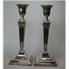 Image 1 : A pair of Edwardian silver table candlesticks by William and Charles Sissons, London 1905, each rai.