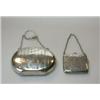 Image 1 : A silver evening purse by Saunders and Shepherd, Birmingham 1918, of oval shape, engine turned belo.