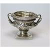 Image 1 : A silver miniature of the Warwick Vase by E Barnard & Sons Ltd, London 1912, raised on a square ebo.