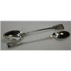 Image 1 : A pair of George III silver fiddle pattern serving spoons by William Eley and William Fearn, London.