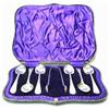 Image 1 : A set of six late Victorian silver bright cut teaspoons, maker AP, Sheffield 1899, cased together w.