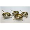 Image 1 : A pair of George III silver salts, maker?S.AN, London 1766, each of tub shape raised on three hoof..