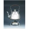 Image 1 : A silver teakettle and stand by Thomas, London 1913, the kettle of plain circular tapering form belo