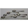 Image 1 : Six 18th century miniature silver spoons, four Old English pattern by Godbehere and Wigan, London 17
