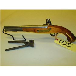 Replica 55 cal flint lock with bullet mold RESTRICTED